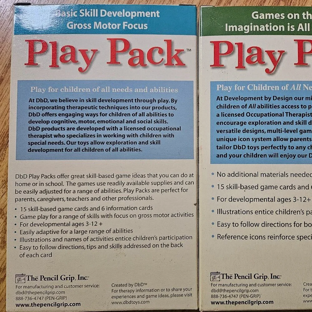 Kids Play Pack cards, Scrabble Slam, Guess Who game, crayons
